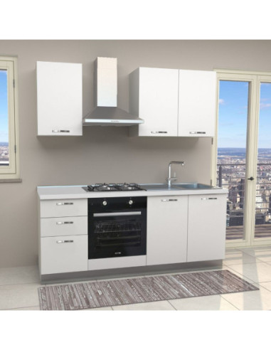Cucina Taurus 195 colore bianco con elettrodomestici inclusi - Kallea
