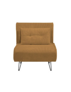 Poltrona letto Quarzo senza braccioli colore mostarda con piedini in metallo - Kallea 2