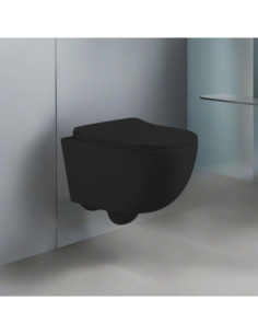 WC sospeso YJ-2381MB 36.5x48.5x36.5 cm nero opaco - Kallea