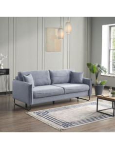 Divano letto Fly in Twist 18 grigio chiaro con piedi neri - Kallea