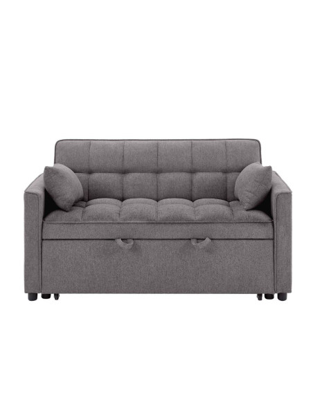 Divano letto Eiri 2 posti in tessuto ZE119-15 grigio - Kallea