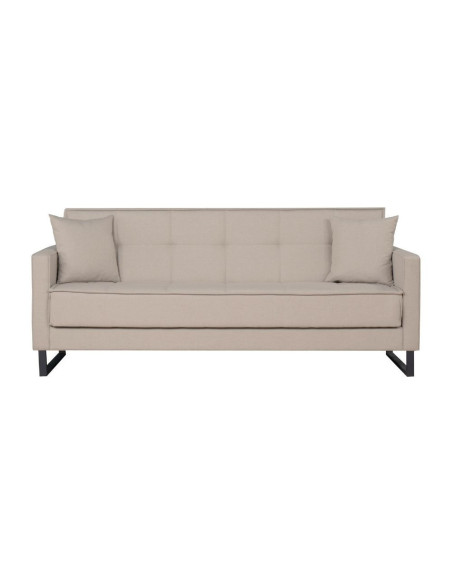 Divano letto contenitore Legen 3 posti in vellutino tortora 05-450 - Kallea