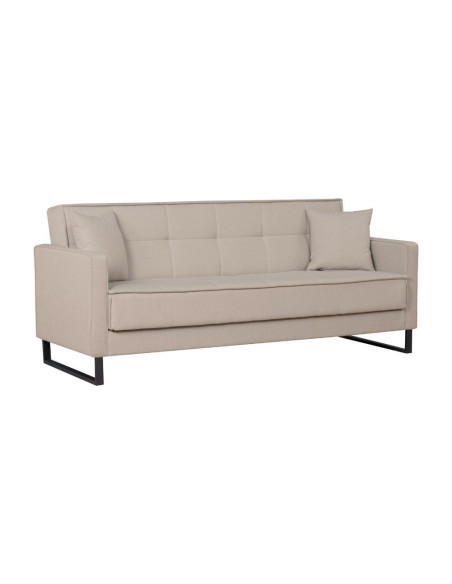 Divano letto contenitore Legen 3 posti in vellutino tortora 05-450 - Kallea