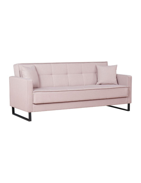 Divano letto contenitore Legen 3 posti in vellutino rosa antico 12-450 - Kallea