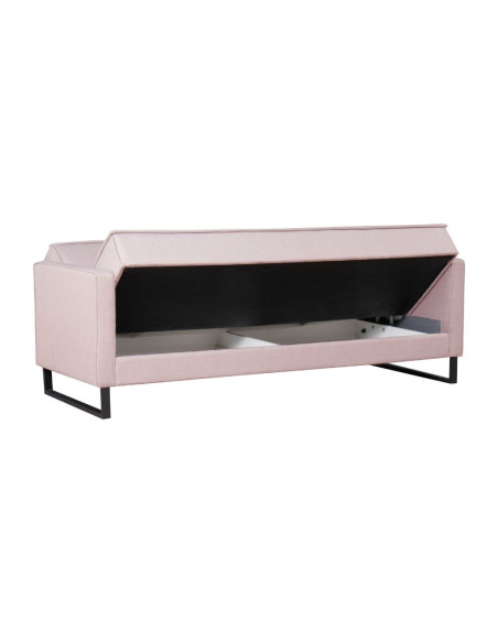 Divano letto contenitore Legen 3 posti in vellutino rosa antico 12-450 - Kallea
