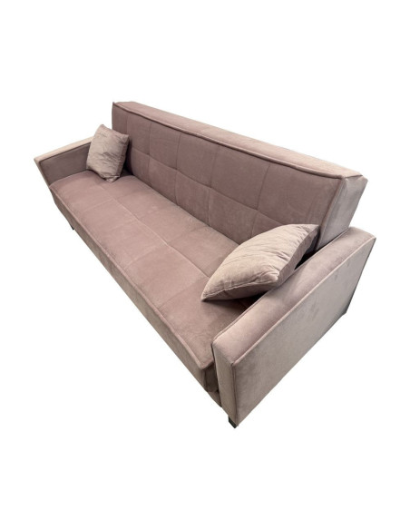 Divano letto contenitore Legen 3 posti in vellutino rosa antico 12-450 - Kallea