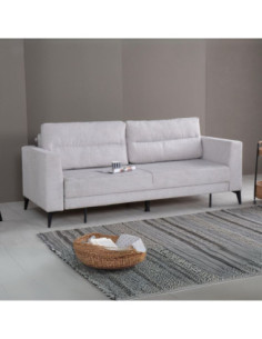 Divano letto Derry 3 posti in tessuto grigio chiaro 07-900 - Kallea