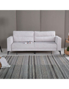 Divano letto Derry 3 posti in tessuto grigio chiaro 07-900 - Kallea 2