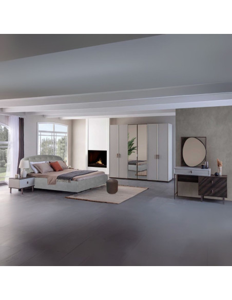 Camera da letto Merlin in colore mozambik spatolato - Kallea