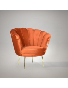 Poltrona Orel in velluto arancio Riviera 09 - Kallea