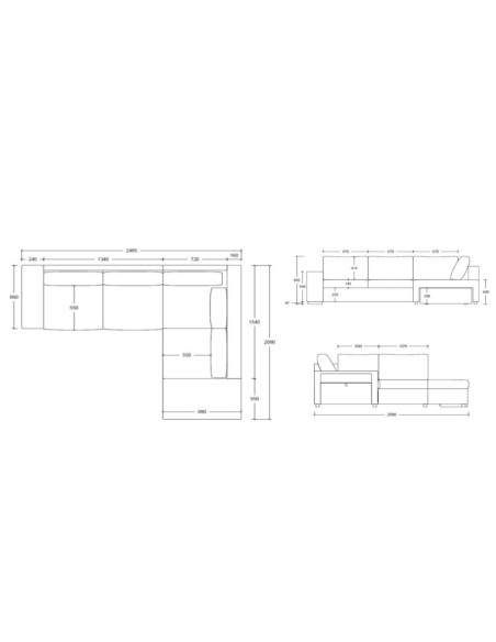 Divano letto angolare reversibile Jozzis con vano contenitore e pouf in tessuto Zenith C1756 grigio - Kallea