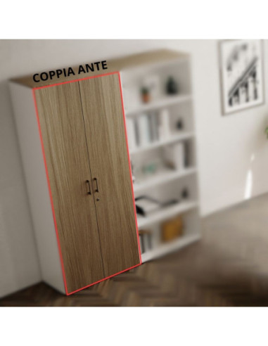Coppia ante h 129 per modulo ufficio a giorno Ibisco noce naturale - Kallea