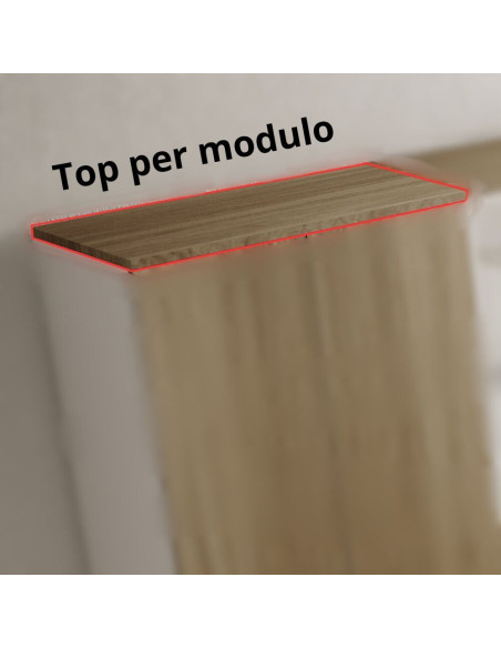 Top 90x45 per modulo ufficio Ibisco colore noce naturale - Kallea