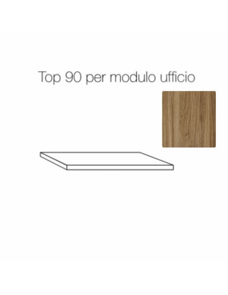 Top 90x45 per modulo ufficio Ibisco colore noce naturale - Kallea
