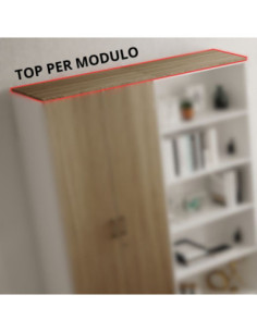 Top 180x45 per modulo ufficio Ibisco noce naturale - Kallea