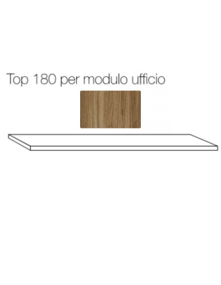 Top 180x45 per modulo ufficio Ibisco noce naturale - Kallea