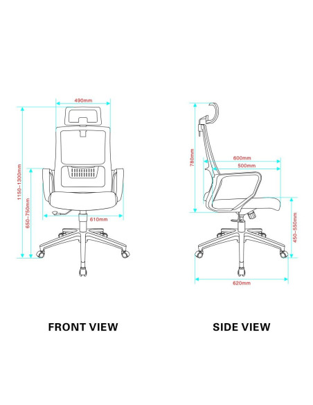 Poltrona ufficio Ica con schienale in rete e poggiatesta regolabile colore bianco - Kallea