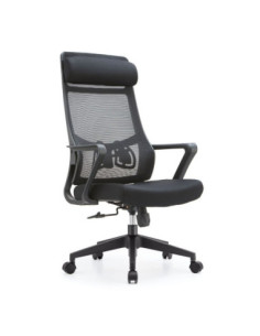 Poltrona ufficio Pasco con schienale in rete alto e reclinabile colore nero - Kallea 2