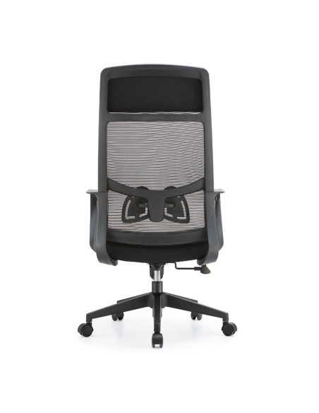 Poltrona ufficio Pasco con schienale in rete alto e reclinabile colore nero - Kallea