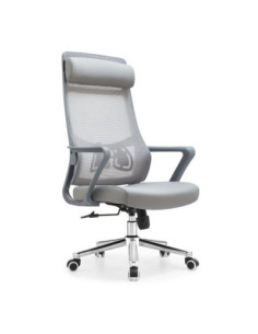 Poltrona ufficio Pasco con schienale in rete alto e reclinabile colore grigio - Kallea 2