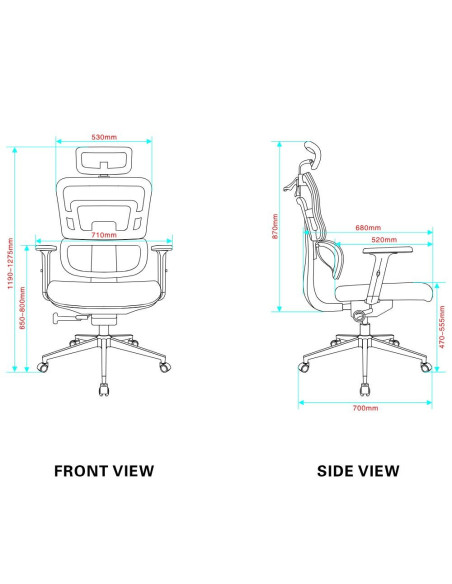 Poltrona ufficio Pumo con schienale in rete e poggiatesta regolabile colore nero - Kallea