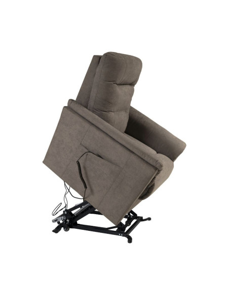 Poltrona alza persona Alessia 2 motori con roller bar in tessuto Barrel 21 tortora - Kallea