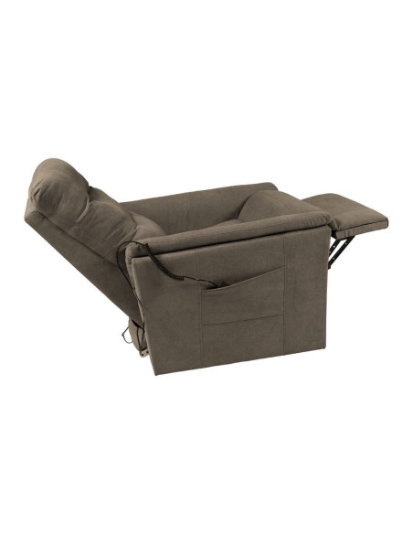 Poltrona alza persona Alessia 2 motori con roller bar in tessuto Barrel 21 tortora - Kallea