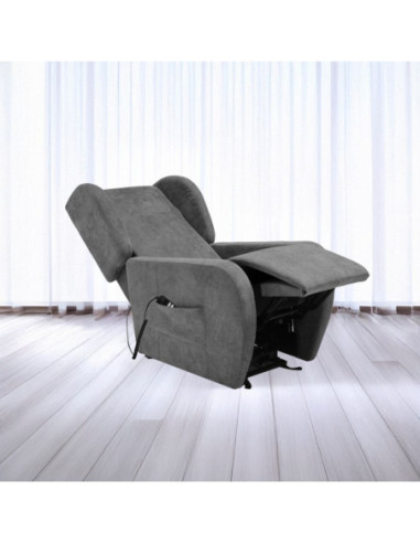 Poltrona alza persona Lift 2 motori con roller bar in tessuto Giulia 9713 grigio - Kallea