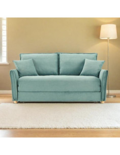 Divano letto Cassie con contenitore colore verde acqua - Kallea