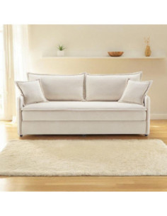 Divano letto Ghide con contenitore colore panna 217x86x95 cm. - Kallea
