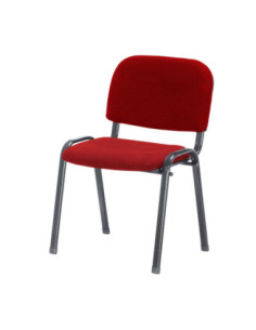 Sedia da ufficio con struttura in metallo nero e tessuto rosso - Kallea 2