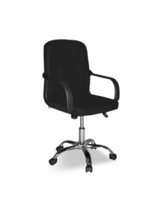 Poltrona da ufficio PC116P in tessuto nero e base cromata - Kallea 2