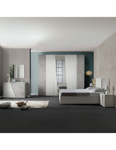 Camera da letto Fadri colore grigio ghiaccio e ossido grigio scuro - Kallea