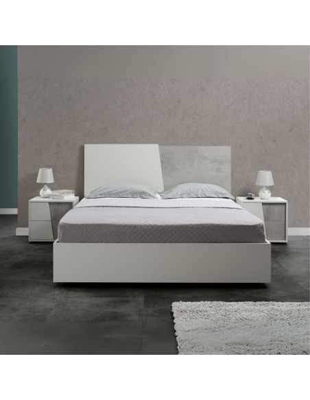 Camera da letto Fadri colore grigio ghiaccio e ossido grigio scuro - Kallea