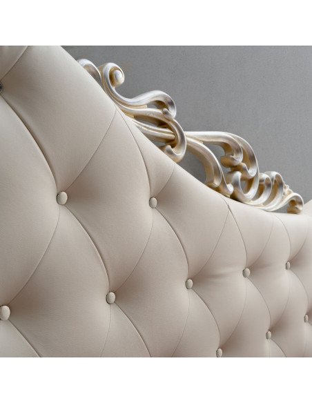 Camera da letto Marsida colore beige con armadio 2 ante scorrevoli con serigrafia - Kallea