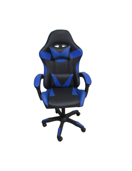 Sedia da ufficio Gaming con schienale alto e imbottitura in PVC colore nero con dettagli blu - Kallea