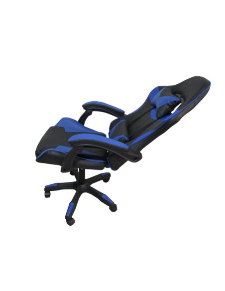 Sedia da ufficio Gaming con schienale alto e imbottitura in PVC colore nero con dettagli blu - Kallea