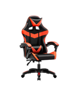 Sedia da ufficio Gaming con schienale alto e imbottitura in PVC colore nero con dettagli rosso - Kallea 2