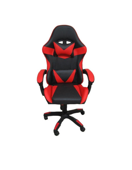 Sedia da ufficio Gaming con schienale alto e imbottitura in PVC colore nero con dettagli rosso - Kallea