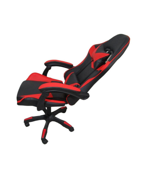 Sedia da ufficio Gaming con schienale alto e imbottitura in PVC colore nero con dettagli rosso - Kallea