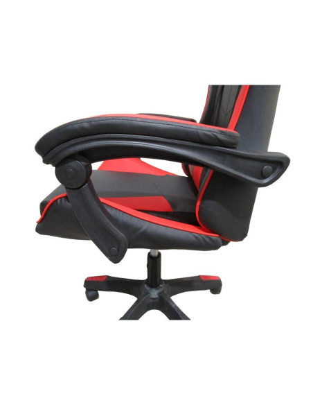 Sedia da ufficio Gaming con schienale alto e imbottitura in PVC colore nero con dettagli rosso - Kallea
