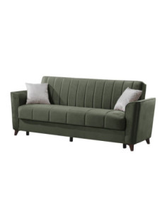 Divano letto Duca con contenitore in velluto Setra verde - Kallea 2