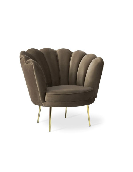 Poltrona Orel in velluto caffè Riviera 04 - Kallea