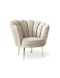 Poltrona Orel in velluto sabbia Riviera 1 - Kallea 2
