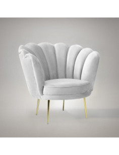 Poltrona Orel in velluto grigio ghiaccio Sun 10 - Kallea