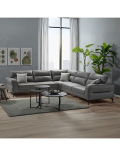 Divano angolare Sigmar 300x250xP77xH100 in Prada 6 grigio - Kallea