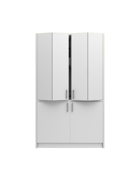 Cucina monoblocco Fold Evolution struttura e ante a libro bianco - Kallea