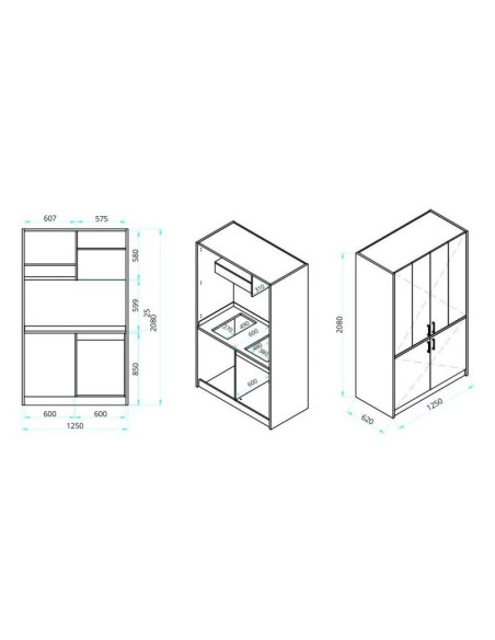 Cucina monoblocco Fold Evolution struttura e ante a libro bianco - Kallea