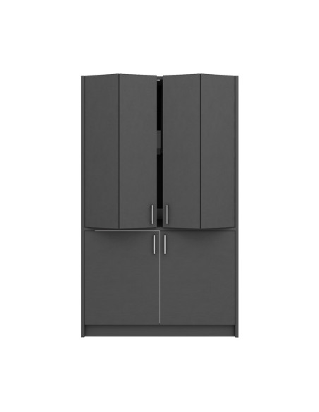 Cucina monoblocco Fold Evolution struttura e ante a libro antracite - Kallea