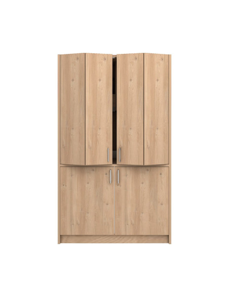 Cucina monoblocco Fold Evolution struttura e ante a libro rovere - Kallea